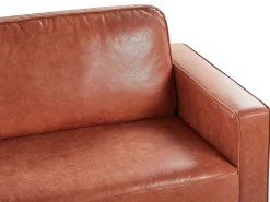 3 Seater Faux Leather Golden Brown Savalen