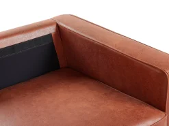 3 Seater Faux Leather Golden Brown Savalen
