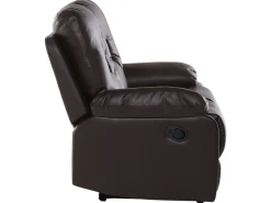 2 Seater Faux Leather Manual Recliner Sofa Brown Bergen