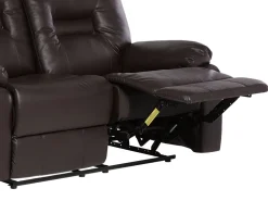 2 Seater Faux Leather Manual Recliner Sofa Brown Bergen