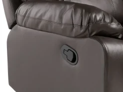 2 Seater Faux Leather Manual Recliner Sofa Brown Bergen