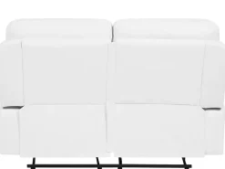 2 Seater Faux Leather Manual Recliner Sofa White Bergen