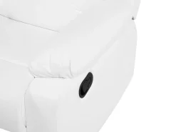 2 Seater Faux Leather Manual Recliner Sofa White Bergen