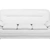 3 Seater Faux Leather Sofa White Leira