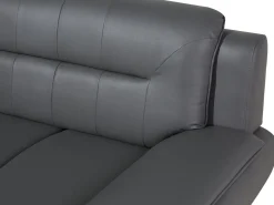3 Seater Faux Leather Sofa Grey Leira