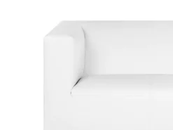 3 Seater Faux Leather Sofa White Floro
