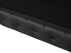 3 Seater Faux Leather Sofa Black Vissland