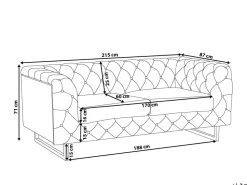 3 Seater Faux Leather Sofa Black Vissland