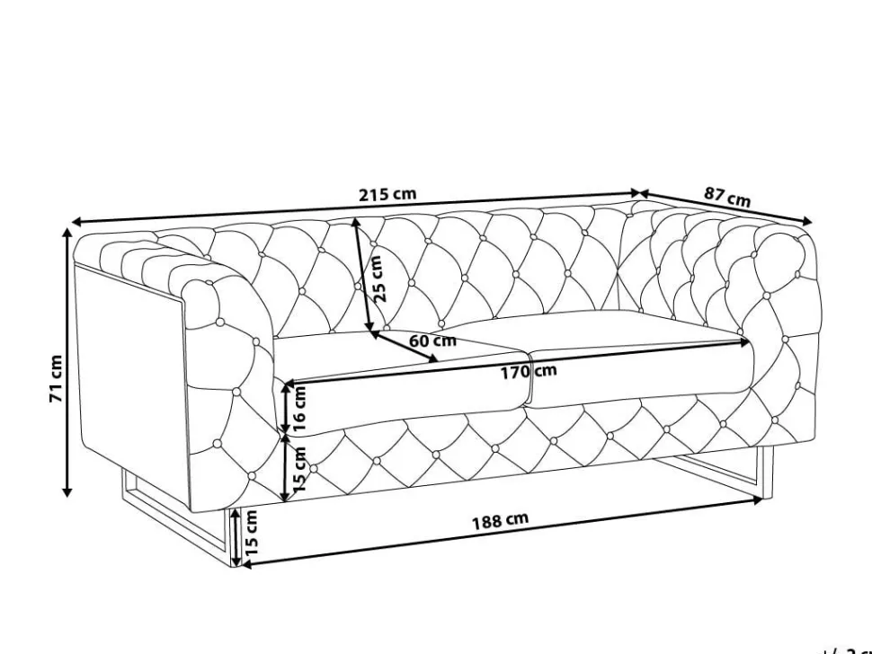 3 Seater Faux Leather Sofa Black Vissland