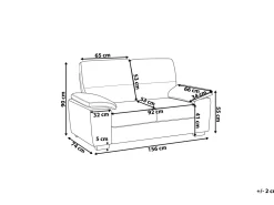 2 Seater Faux Leather Sofa Brown Vogar