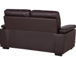 2 Seater Faux Leather Sofa Brown Vogar