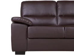 2 Seater Faux Leather Sofa Brown Vogar