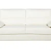 3 Seater Faux Leather Sofa Cream Vogar
