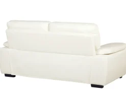 3 Seater Faux Leather Sofa Cream Vogar
