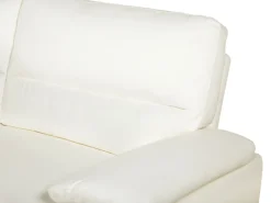 3 Seater Faux Leather Sofa Cream Vogar