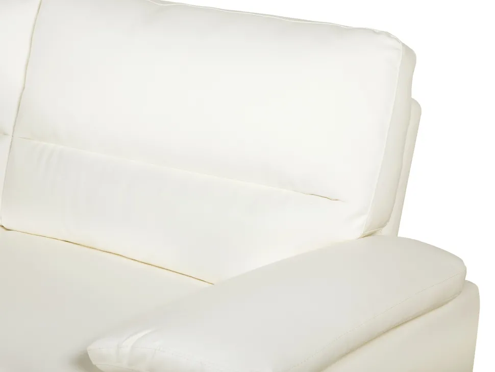 3 Seater Faux Leather Sofa Cream Vogar