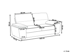 3 Seater Faux Leather Sofa Brown Vogar
