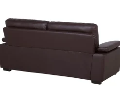 3 Seater Faux Leather Sofa Brown Vogar