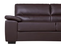 3 Seater Faux Leather Sofa Brown Vogar