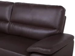 3 Seater Faux Leather Sofa Brown Vogar