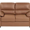 2 Seater Faux Leather Sofa Golden Brown Vogar