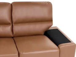 2 Seater Faux Leather Sofa Golden Brown Vogar