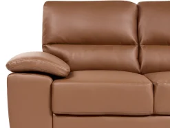 2 Seater Faux Leather Sofa Golden Brown Vogar