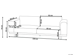 3 Seater Jumbo Cord Sofa Beige Nivala