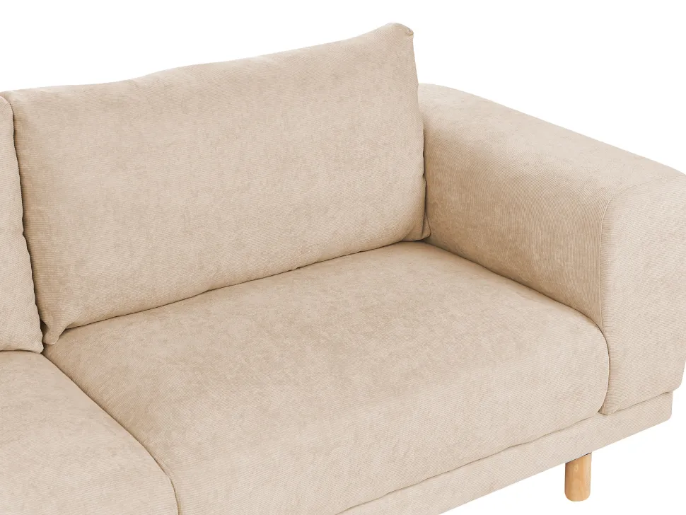3 Seater Jumbo Cord Sofa Beige Nivala