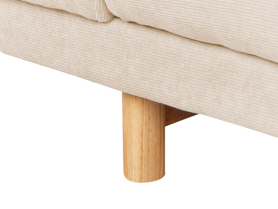 3 Seater Jumbo Cord Sofa Beige Nivala