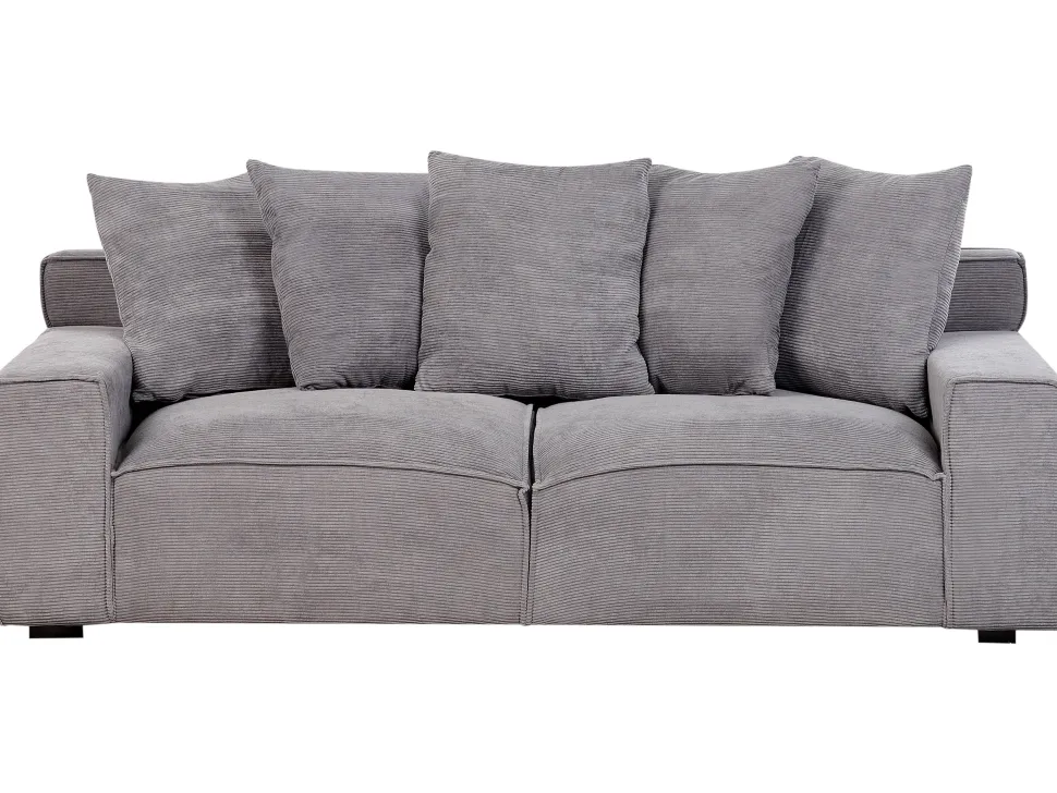 3 Seater Jumbo Cord Sofa Dark Grey Viskan