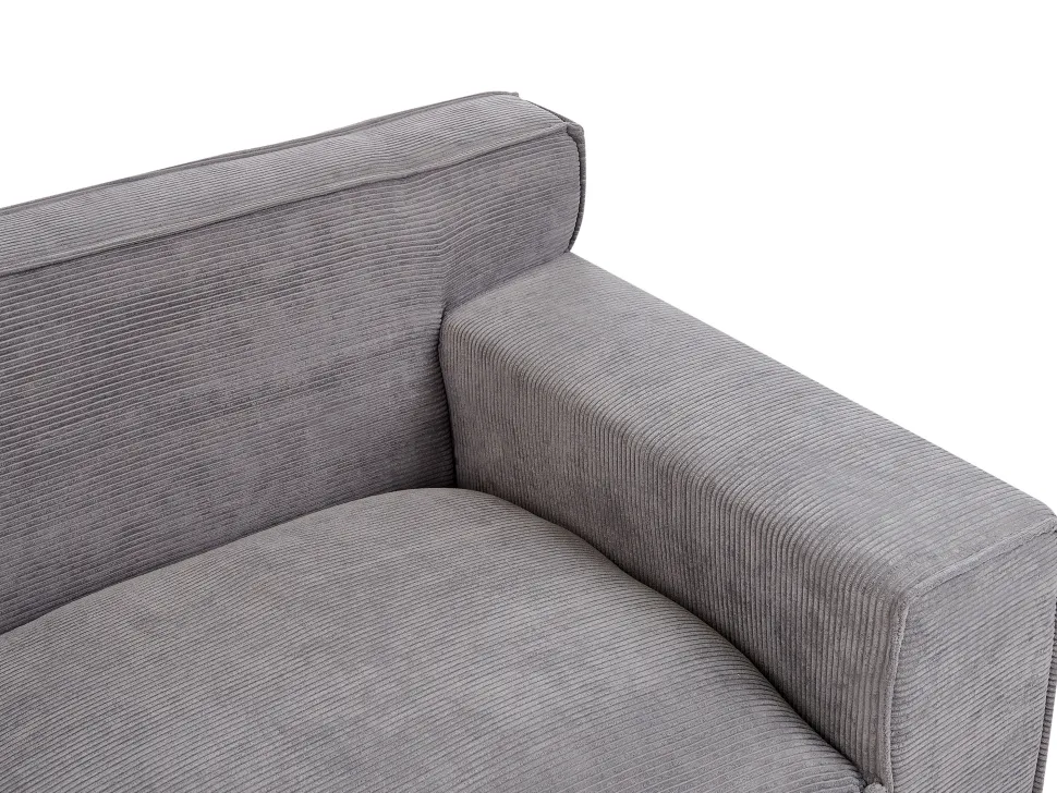 3 Seater Jumbo Cord Sofa Dark Grey Viskan