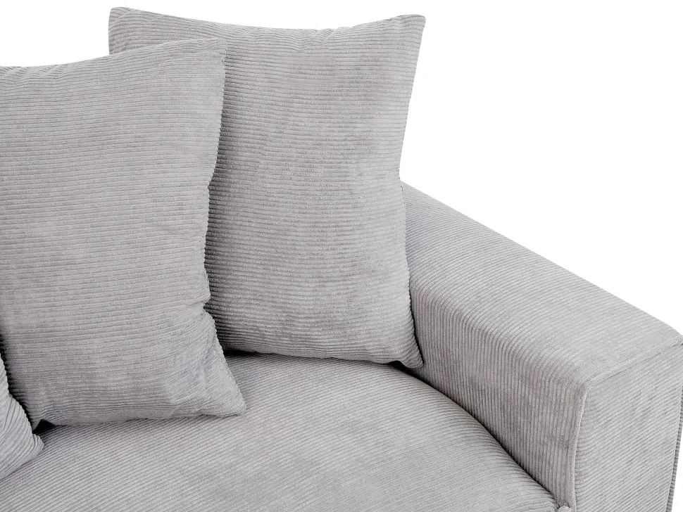 3 Seater Jumbo Cord Sofa Light Grey Viskan