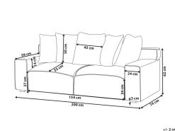 3 Seater Jumbo Cord Sofa Light Grey Viskan