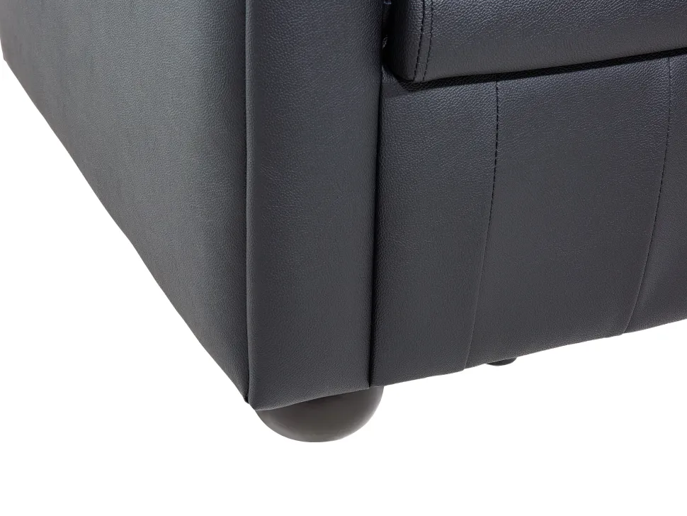 3 Seater Leather Sofa Black Chesterfield