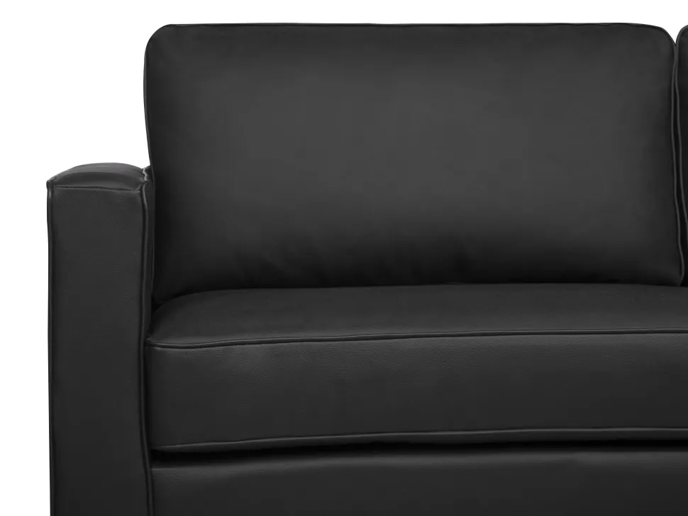 3 Seater Leather Sofa Black Savalen