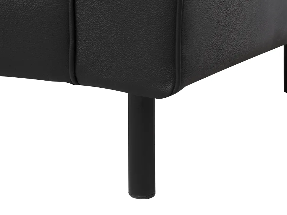3 Seater Leather Sofa Black Savalen