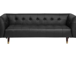 3 Seater Leather Sofa Black Byske