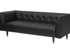 3 Seater Leather Sofa Black Byske