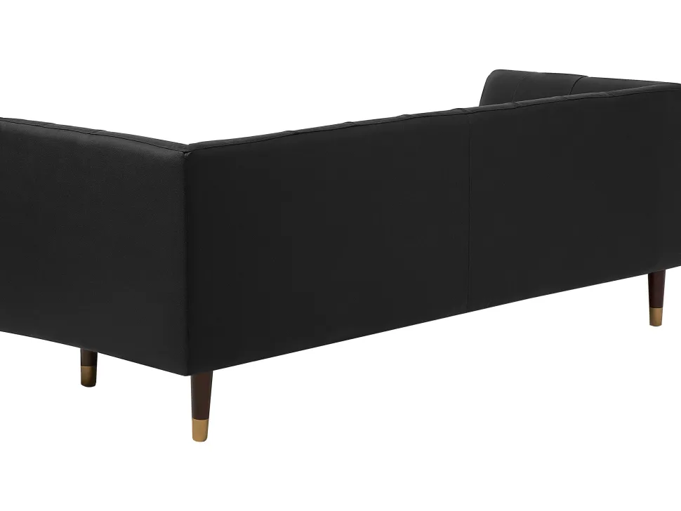 3 Seater Leather Sofa Black Byske