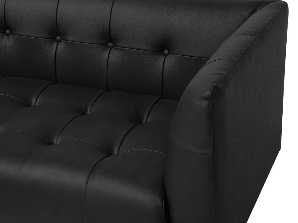 3 Seater Leather Sofa Black Byske