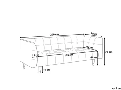 3 Seater Leather Sofa Black Byske