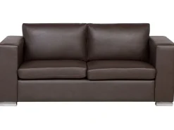 3 Seater Leather Sofa Brown Helsinki