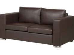 3 Seater Leather Sofa Brown Helsinki