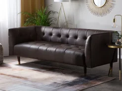 3 Seater Leather Sofa Brown Byske
