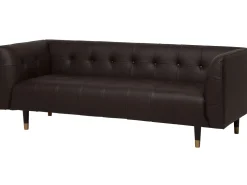 3 Seater Leather Sofa Brown Byske