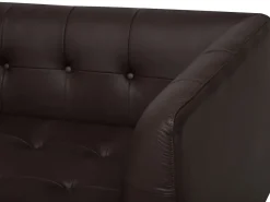 3 Seater Leather Sofa Brown Byske