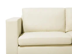 2 Seater Leather Sofa Cream Helsinki