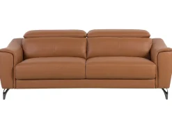 3 Seater Leather Sofa Golden Brown Narwik