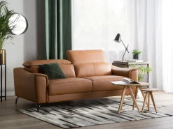 3 Seater Leather Sofa Golden Brown Narwik